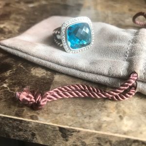 Authentic David Yurman 14mm blue topaz size 6.5-7